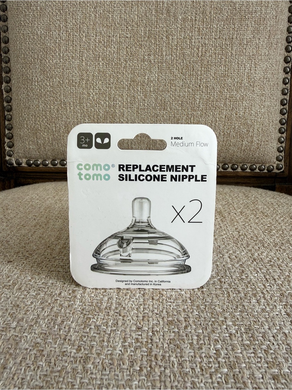 Come Tomo Replacement silicone nipple two pack NWT for 3+ months